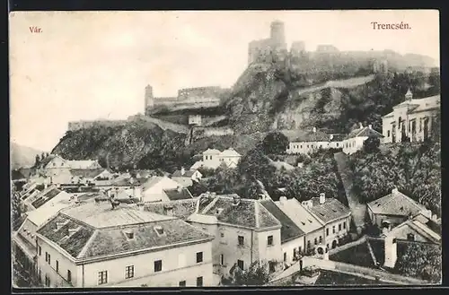 AK Trencin, Vár, Ortsansicht mit Burgruine