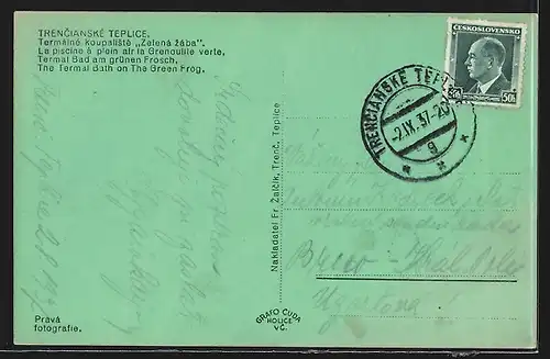 AK Trencenteplic, Das Thermalbad am grünen Frosch