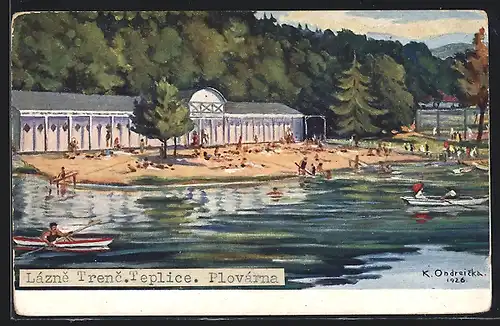 Künstler-AK Trencenteplic, Plaviarna na Baracke