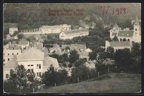 AK Trencenteplic, Teilansicht aus der Vogelschau