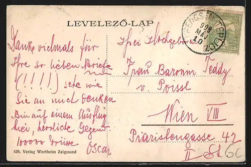 AK Trencenteplic, Teilansicht aus der Vogelschau