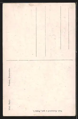 Künstler-AK Trnava, Strassenpartie zur Kirche