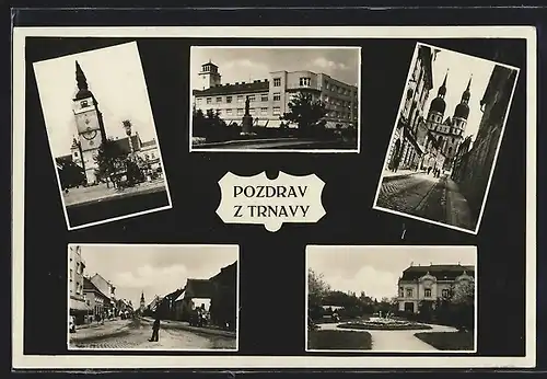 AK Trnava, Kirche, Denkmal, Stadtpark, Strassenpartie
