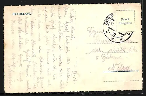 AK Bratislava, Teilansicht mit Burg