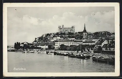 AK Bratislava, Teilansicht mit Burg