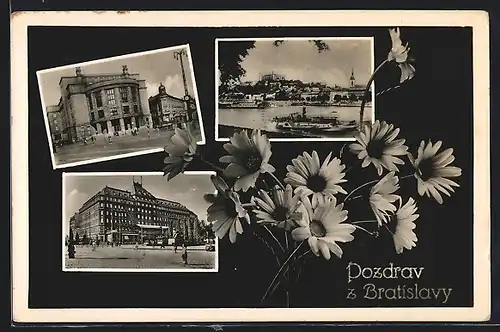 AK Bratislava, Gebäudeansicht, Strassenpartie, Uferpartie