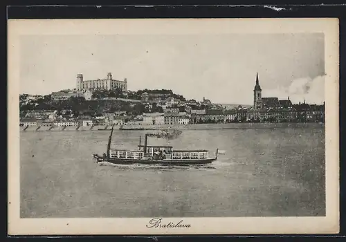 AK Bratislava, Teilansicht mit Burg