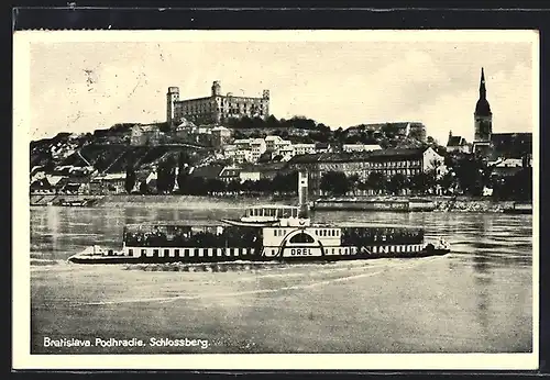 AK Bratislava, Podhradie, Dampfer Orel