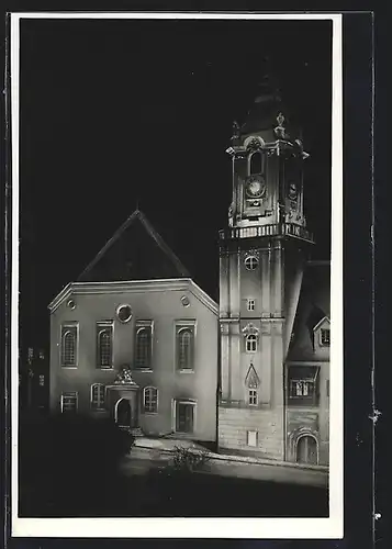 AK Bratislava, Beleuchtung der Kirche bei Nacht