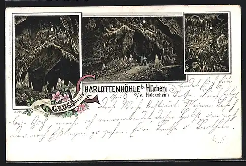 Künstler-AK Hürben O.-A. Heidenheim, Charlottenhöhle, Mehrfachansicht