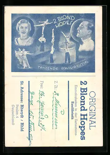 AK Rheydt /Rhld., Original 2 Blond Hopes, Tanzende Equilibristik
