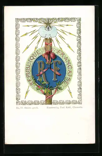 Künstler-AK Republique Francaise, Wappen