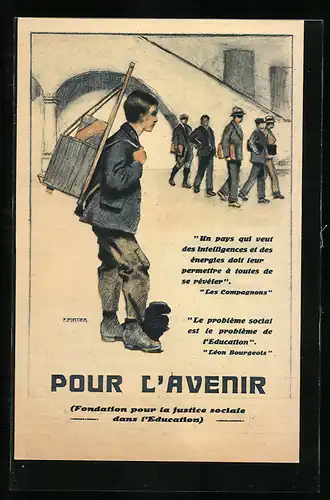 Künstler-AK Fondation pour la justice sociale dans l`Education, Kinderfürsorge
