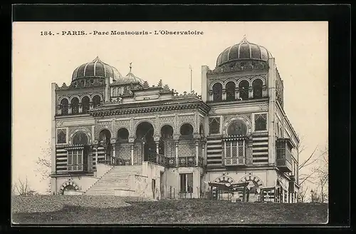 AK Paris, Parc de Montsouris, l`Observatoire / Blick auf das Planetarium