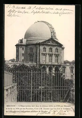 AK Meudon, L`Observatoire, bâti dans le château