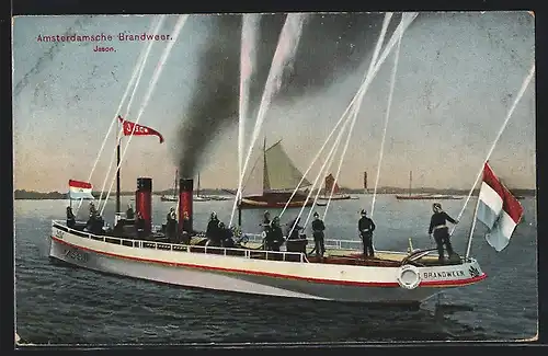 AK Amsterdam, Boot der Feuerwehr in Fahrt