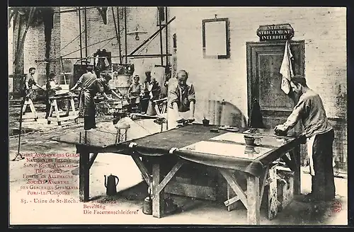 AK St. Roche, Usine de St-Roch, Le Biseautage, Die Facettenschleiferei, Edelstein