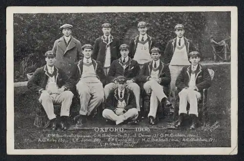 AK Oxford, Rudermannschaft Oxford 1906, Gruppenbild