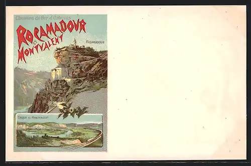 Künstler-AK sign. A. d`Alesi: Montvalent et Rocamadour, Tourismus