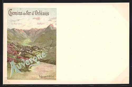 Künstler-AK Auvergne, Chemins de fer d`Orleans, Ortsansicht, Ortsansicht