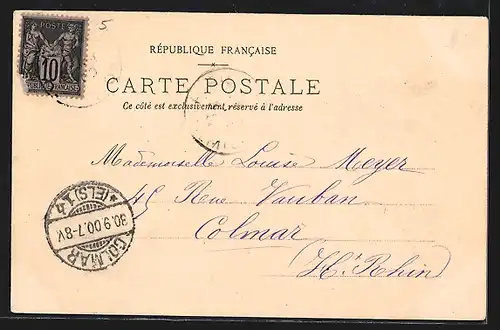 AK Briefmarken der Exposition Universelle 1900 in Paris