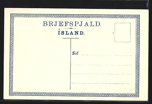 AK Island, Landkarte mit Norwegen, Grönland und Grossbritannien, Briefmarken und Wappen