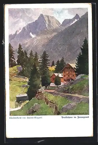 Künstler-AK Edo v. Handel-Mazzetti: Ginzling, Breitlahner im Zemmgrund
