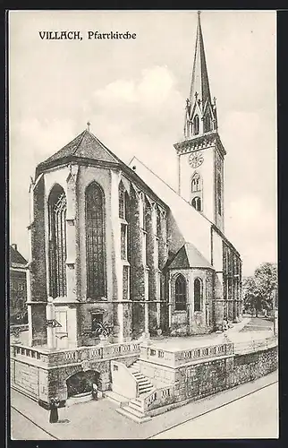 AK Villach, Ansicht der Pfarrkirche