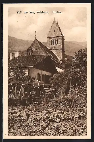 AK Zell am See, Motiv mit Kirche und Ortsansicht