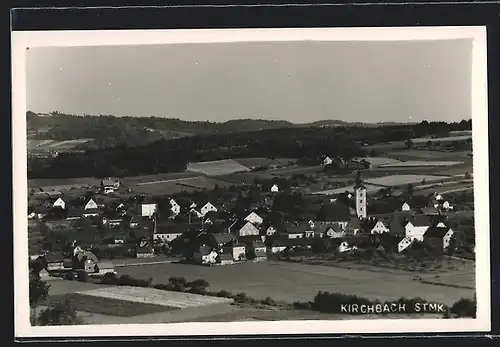 AK Kirchbach, Ortsansicht aus der Vogelschau