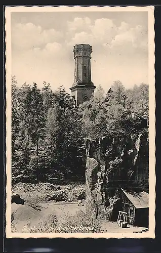 AK Rochlitz, Steinbrüche des Rochlitzer Berges mit Turm