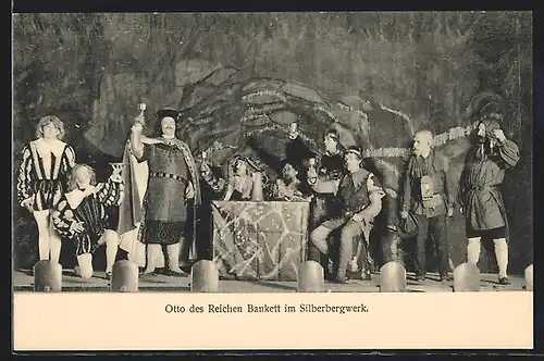 AK Freiberg, Bergfestspiel 1914, Otto des Reichen Bankett im Silberbergwerk