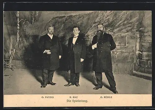 AK Freiberg /Sachsen, Festspiel Bergmannsgruss, die drei Herren der Spielleitung