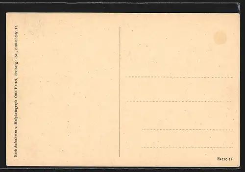 AK Freiberg, Bergfestspiel 1914, Die Spielleitung O. Patzig, R. Rau u. O. Rühle