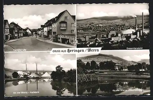 AK Heringen /Werra, Kaliwerk, Hauptstrasse mit Fachwerkshäusern