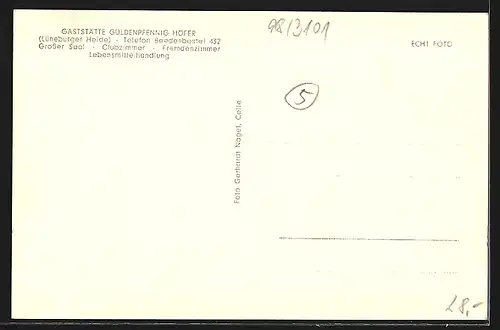 AK Höfer /Lüneburger Heide, Am Salzwerk, Gaststätte Güldenpfennig, Freibad