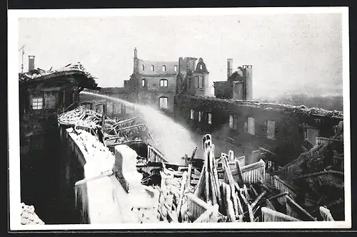 AK Stuttgart, Brandkatastrophe 1931, Altes Schloss