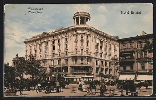 AK Warschau-Warszawa, Blick zum Hotel Bristol