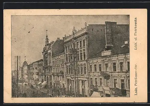 AK Lodz, Einblick in die Petrikauer Strasse