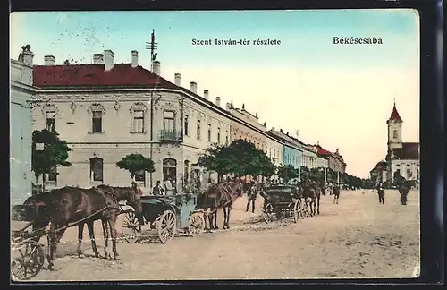 AK Békéscsaba, Szent István-tér részlete