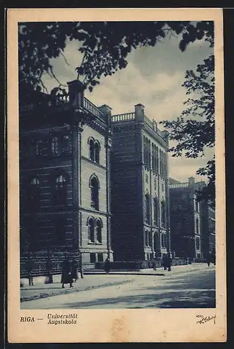 AK Riga, Strassenpartie an der Universität