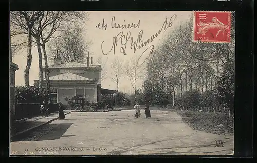 AK Condé-sur-Noireau, La Gare
