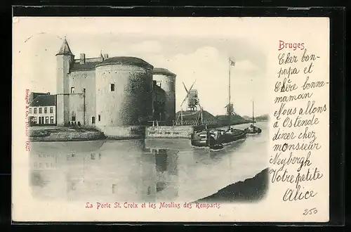 AK Bruges, La Porte St. Croix et les Moulins des Remparts