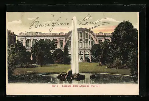 AK Torino, Facciata della Stazione centrale, Hauptbahnhof