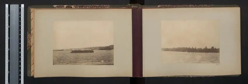 Fotoalbum mit 42 Fotografien. K.u.K. Kriegsmarine, Rundreise / Expedition Lagos, Kamerun, Dakar, Freetown, New York 12