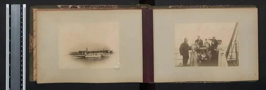 Fotoalbum mit 42 Fotografien. K.u.K. Kriegsmarine, Rundreise / Expedition Lagos, Kamerun, Dakar, Freetown, New York 14