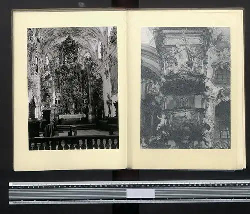2 Fotoalben mit 92 Fotografien, Ansicht Dürnstein, Stiftskirche, Orgel, Fresko, Altar, Ottobeuren, Benediktinerabtei