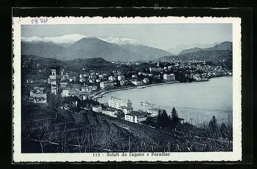 AK Lugano, Blick auf Lugano und Paradiso