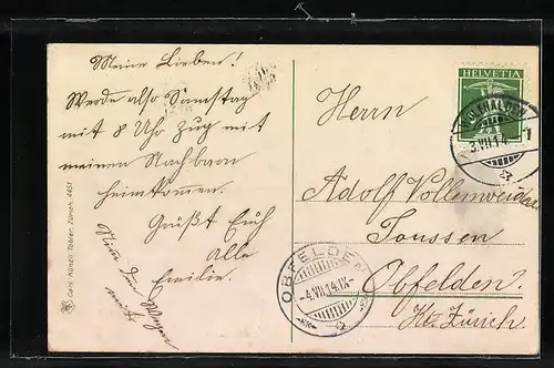 AK Heiden, Teilansicht hinter weidenden Kühen