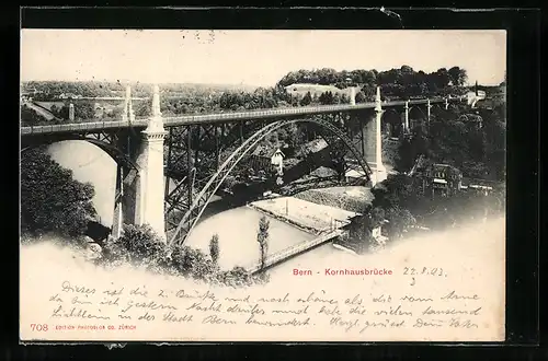 AK Bern, Blick auf die Kornhausbrücke